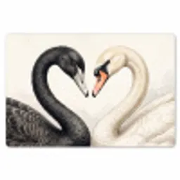 Zwanen - Hartvorm - Dieren Placemat vinyl groot -zzsfeer1_Kitchenyeah-website