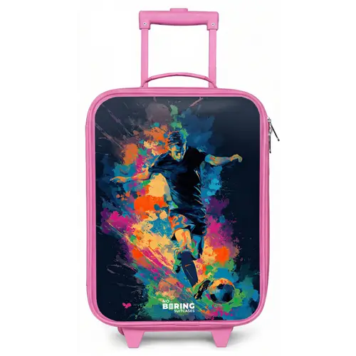 Neon - Voetballer - Kleurrijk Kinderkoffer - Roze klein -zz3dotto
