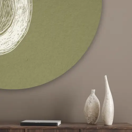 Avocado - Minimalistisch - Illustratie - Groen Akoestische PET Vilt - Rond klein -sfeer5_closeup