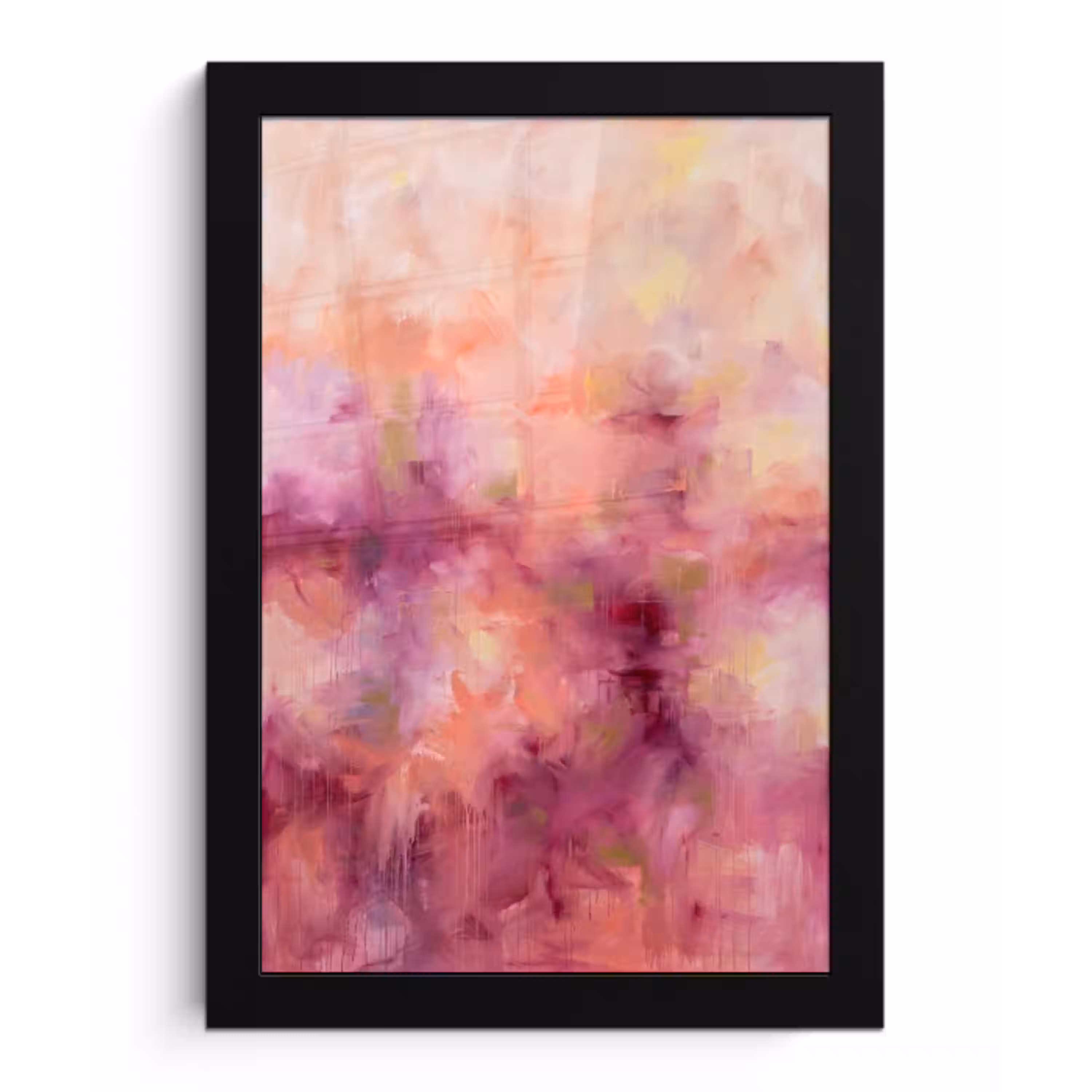 Abstract - Kleuren - Modern - Roze - Paars fotolijst zwart zonder passe partout klein -3d