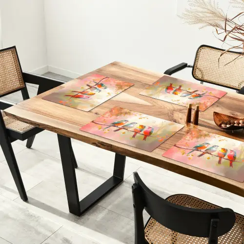 Vogels - Kleurrijk - Tak Placemat vinyl groot -zzsfeer4_Kitchenyeah-website