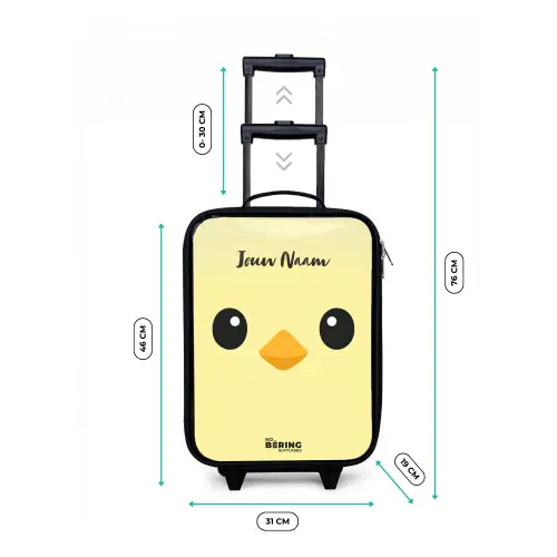 Kawai - Kuiken - Geel Kinderkoffer - Zwart klein -productfoto_formaten