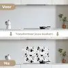 Abstract - Zwart - Wit - Diversiteit keuken achterwand spatscherm klein 900 -voor_na_NL