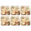 Bloem - Wit - Glitter - Goud - Modern onderzetter kurk middel -3d
