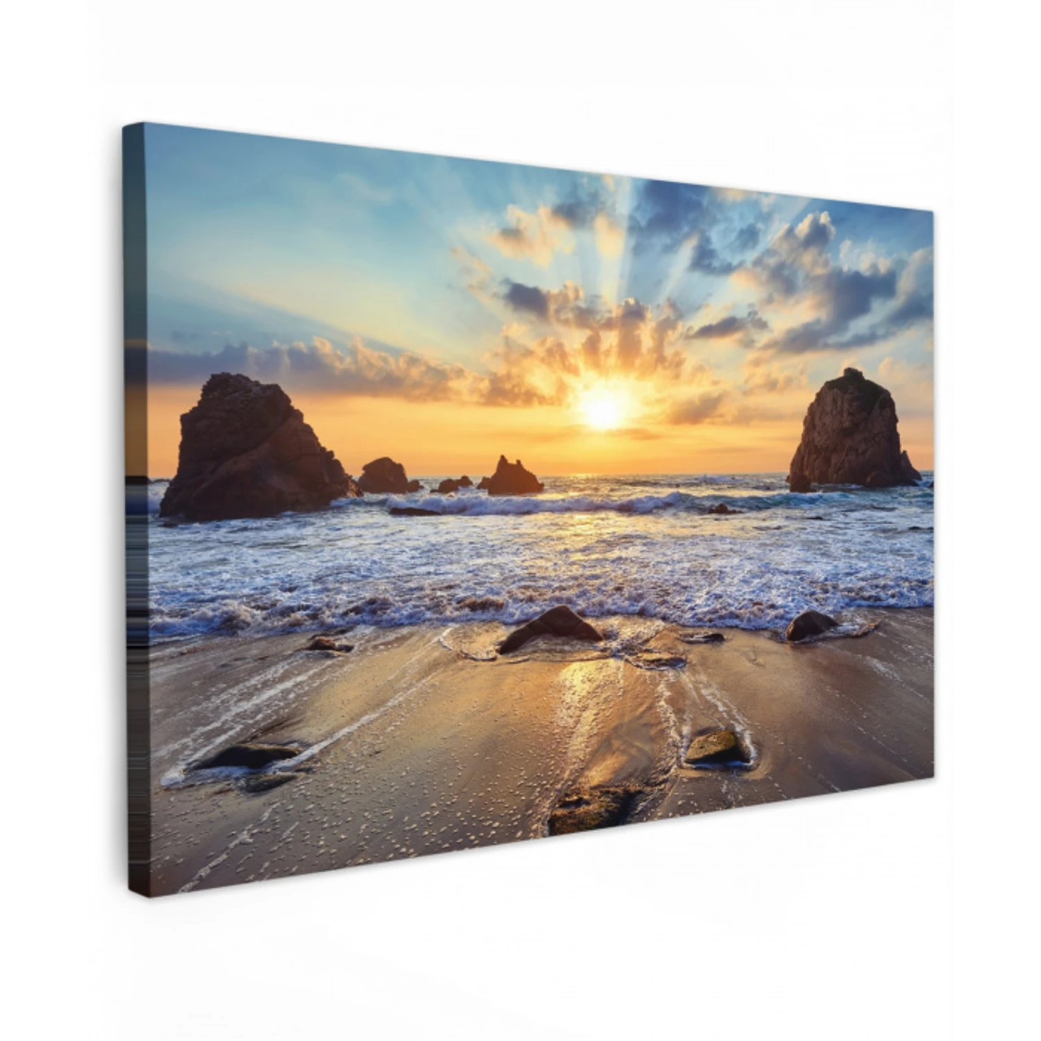 Strand - Zonsondergang - Natuur - Zee - Landschap canvas 2cm klein -z3d