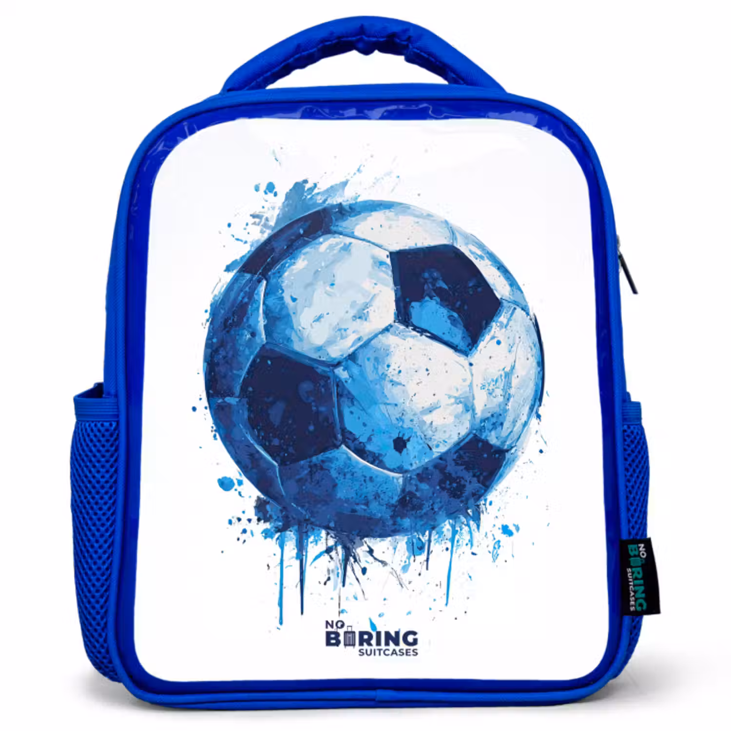 Rugzak kind - blauw - Voetbal - Inktspatten - Blauw - Bal