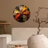 Specerijen - Explosie - Oranje Wandcirkel behangsticker klein -sfeer1