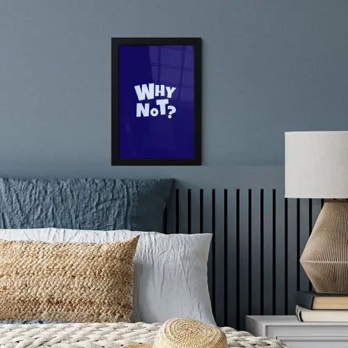 Blauw - Why not - Minimalistisch fotolijst zwart zonder passe partout klein -sfeer3
