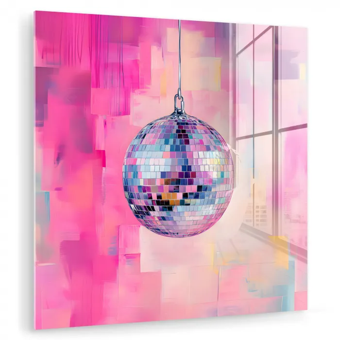 Discobal - Pink - Verf plexiglas 5mm klein -zzzproduct_nieuw