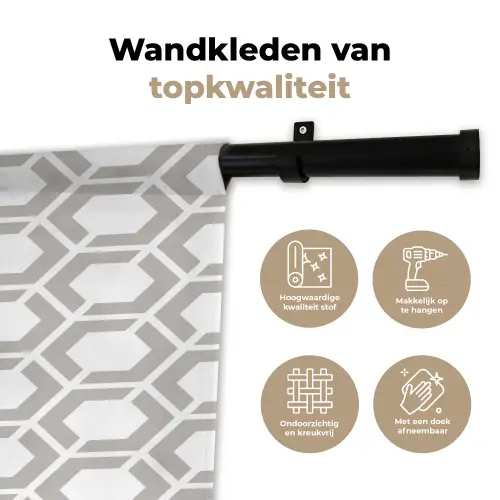 Grafisch - Patroon - Modern - Hexagon Wandkleed katoen klein 269 -sfeer2