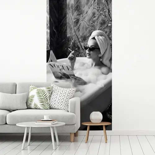 Relaxt - Bad - Zwart - Wit fotobehang vinyl groot -woonkamer