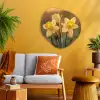 Bloemen - Geel - Wazig Wandcirkel Organisch Plexiglas middel -sfeer4