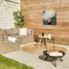 Hoed - Vrouw - Beige Tuinposter op houten frame 2 cm dik klein -sfeer2