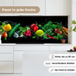 Groente - Splash - Zwart keuken achterwand 2 middel -sfeer4_DE