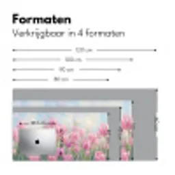 Tulpen - Veld - Lente - Roze Muismat XXL klein -sfeer5