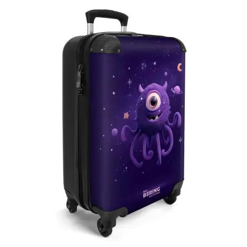 Paars monster in de sterrenhemel NBS - Handbagage koffer - Kinderen Unisex middel -productfoto_3d