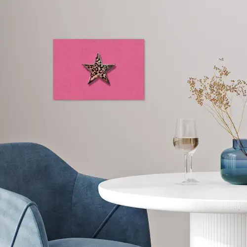 Ster - Luipaard - Print - Roze poster papier klein -sfeer3