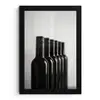 Wijnflessen - Zwart - Minimalistisch fotolijst zwart zonder passe partout klein -3d