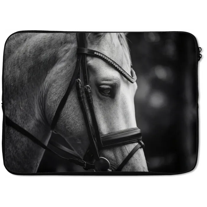 Paard - Schimmel - Portret laptophoes neopreen klein -zkaufland3dotto