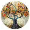 Kunst - Levensboom - Botanisch - Abstract Wandcirkel kunststof plaat 5mm dik klein -3d