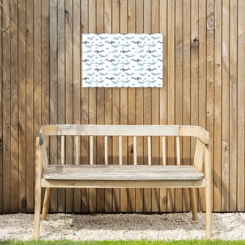 Oceaan - Walvis - Orka - Blauw Tuinposter op houten frame 2 cm dik klein 845 -sfeer4