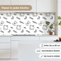Pasta - Patroon - Zwart - wit keuken achterwand 2 middel -sfeer4_DE