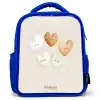 Hartjes in zachte beige tinten Kinderrugzak - Blauw middel -3d
