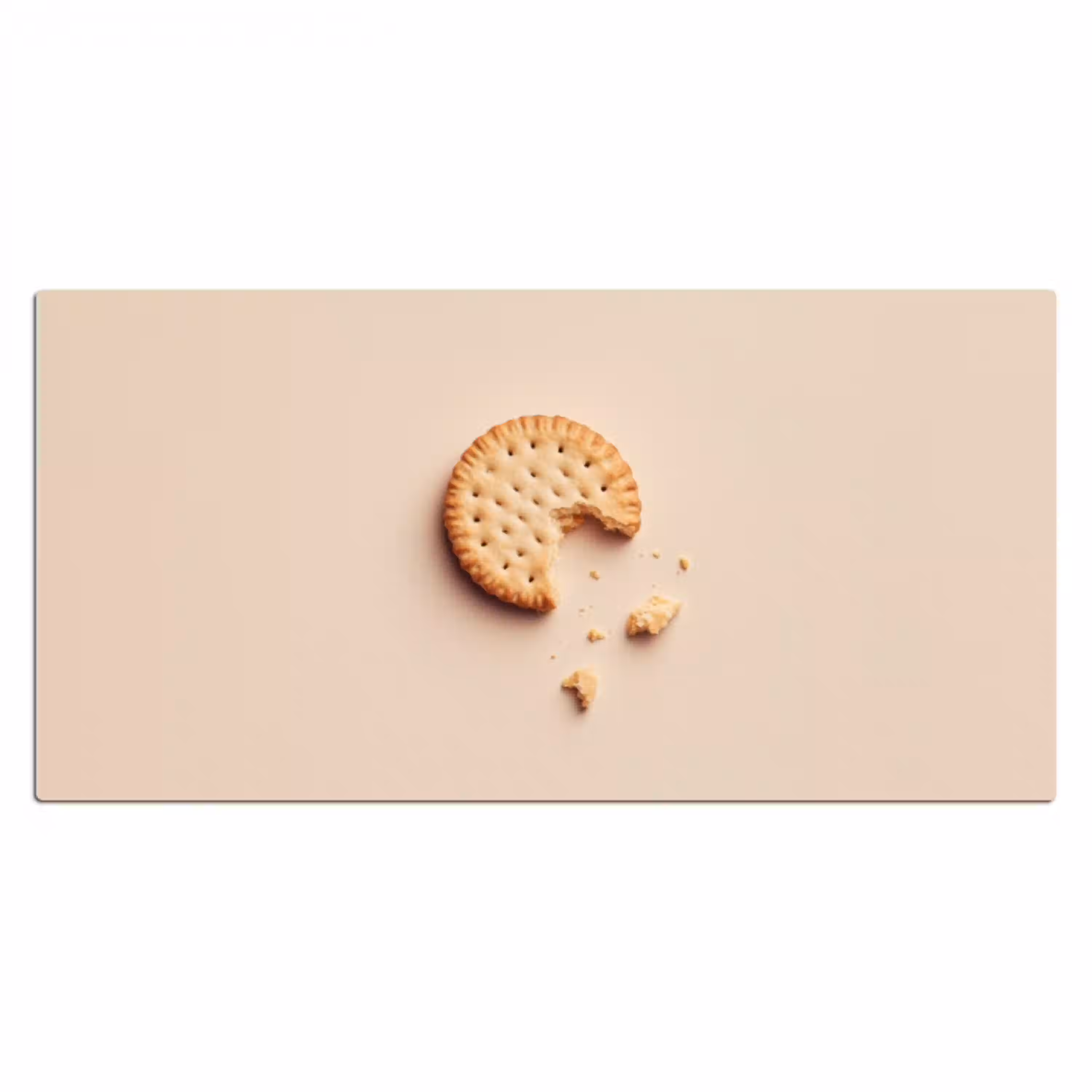 Koekje - Kruimels - beige Muismat XXL klein -3d_leeg