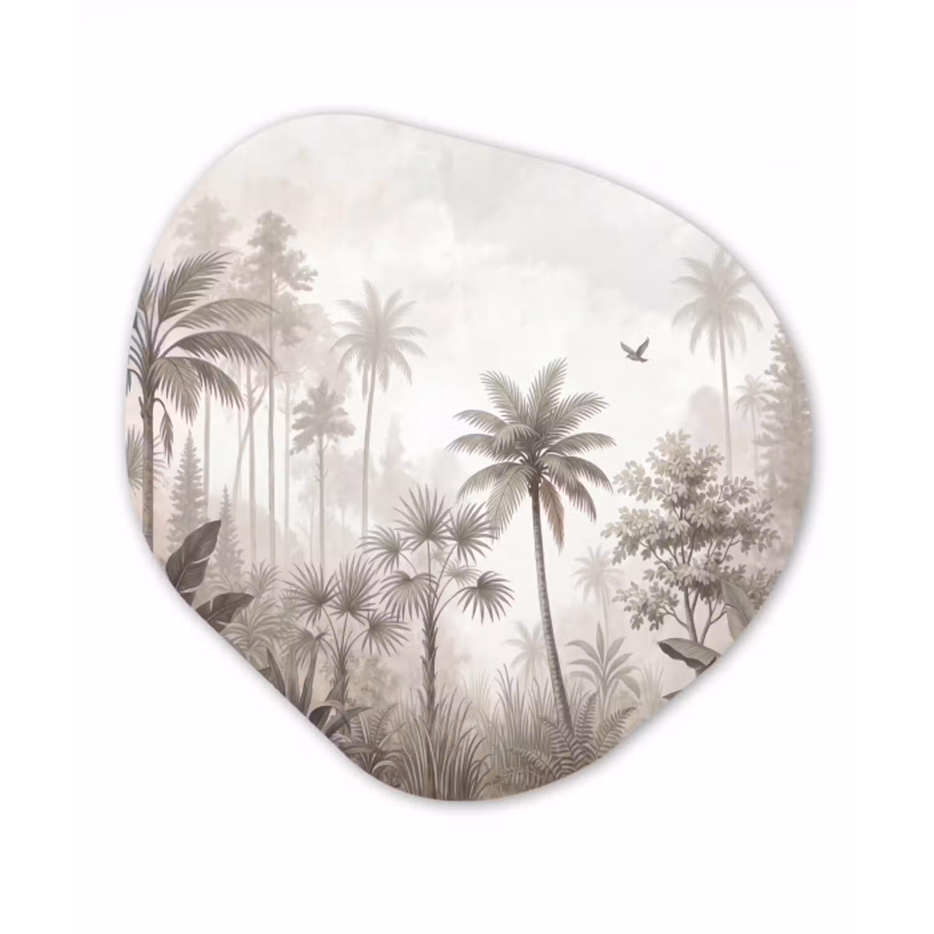 Jungle - Palmbomen - Natuur Wandcirkel Organisch Forex 3mm klein -3d