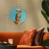 Papegaai - Koksmuts - Grappig - Vogel Wandcirkel Organisch Forex 3mm klein -sfeer3