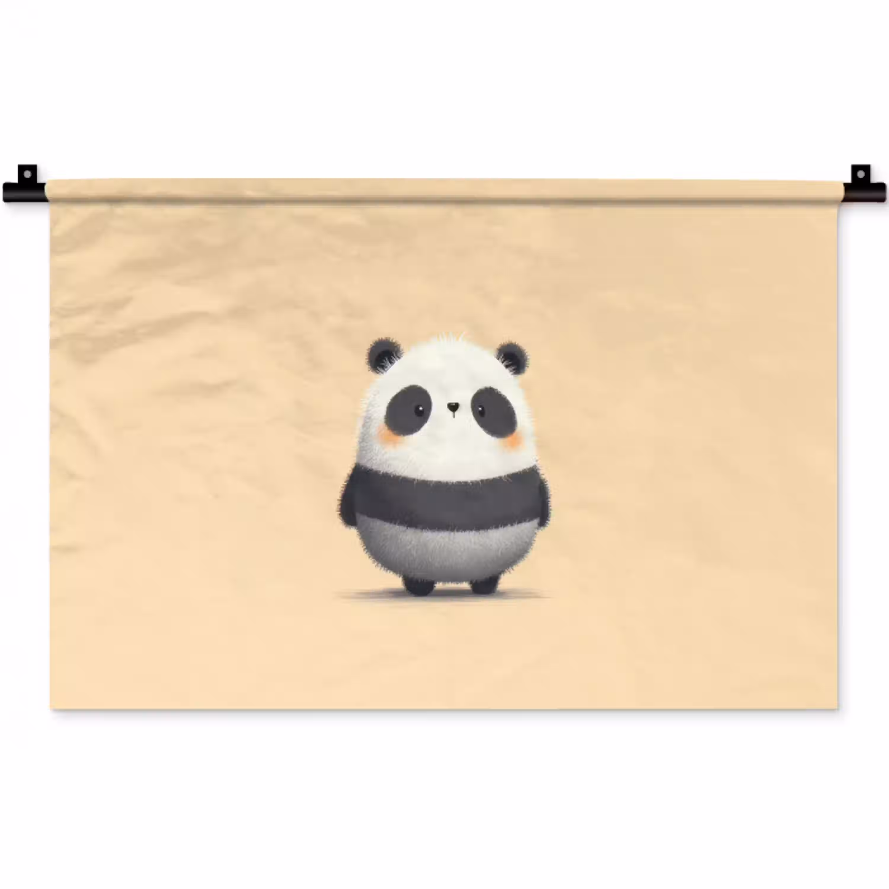 Panda - Beige - Minimalistisch Wandkleed katoen klein -zz3d