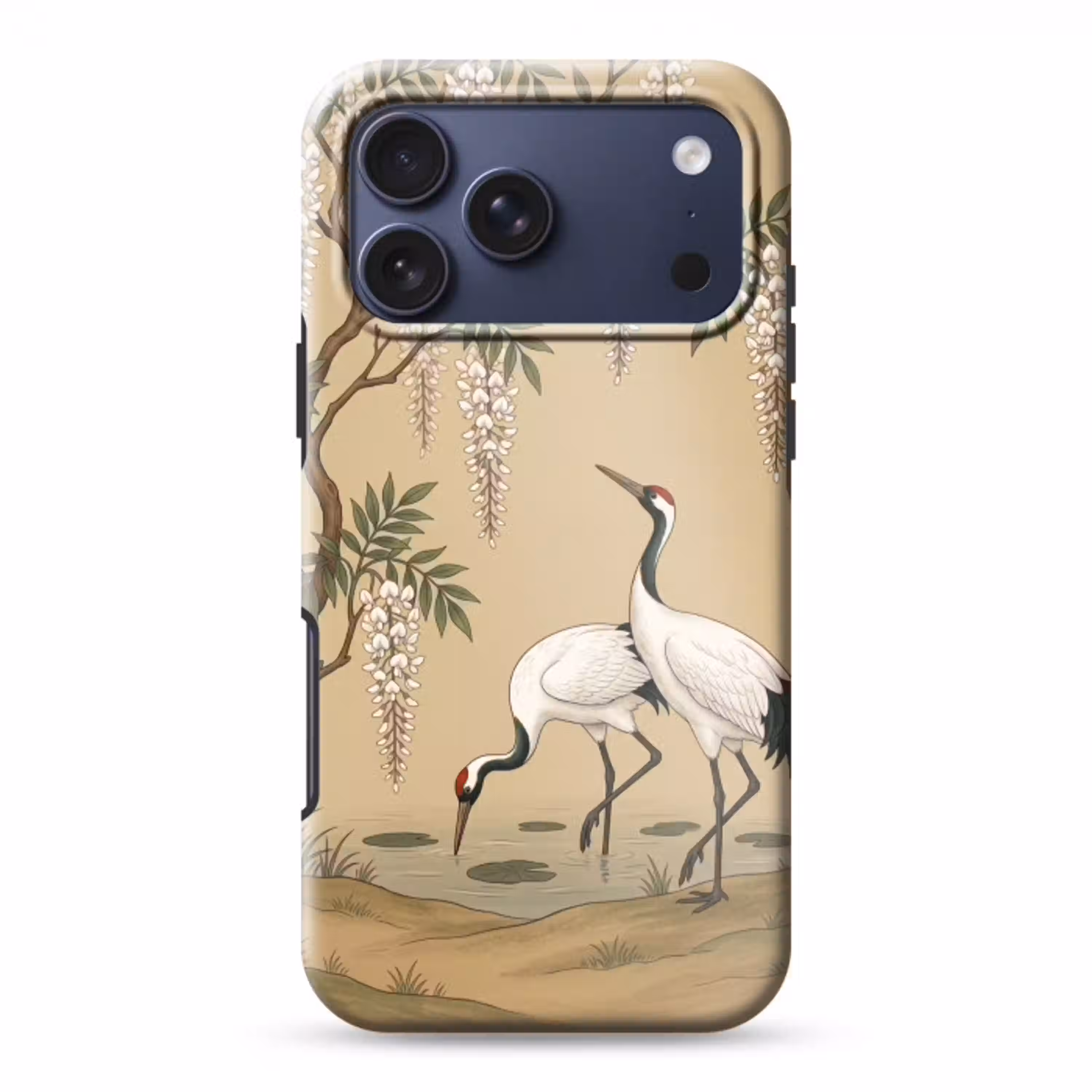 Kraanvogels - Water - Beige Toughcase MagSafe Apple iPhone 17 Pro Max klein -3d