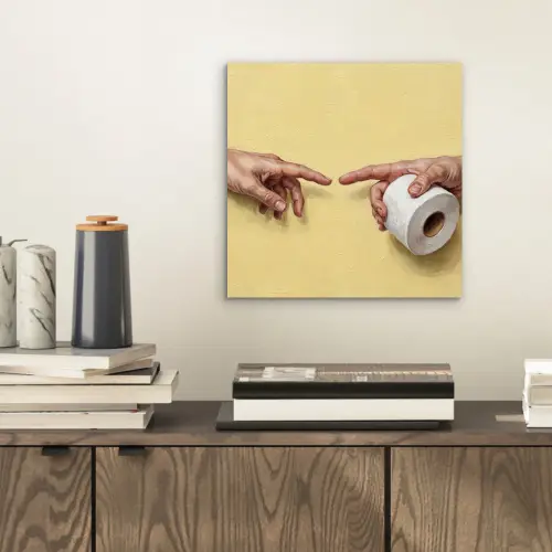 Klassiek - Kunst - Humor aluminium wit klein -sfeer1