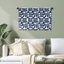 Abstract - Modern - Blauw Wandkleed katoen klein 269 -sfeer7