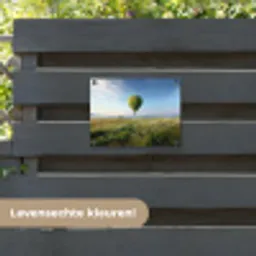 Groene luchtballon - Weide - bloemen tuinposter los doek klein -sfeer3