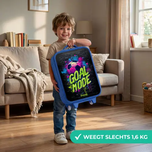 Neon - Graffiti - Voetbal - Kleurrijk Kinderkoffer - Blauw klein -sfeer2_NL