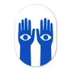Handen - Twee - Ogen - Blauw Wandcirkel Ovaal Forex klein -3d