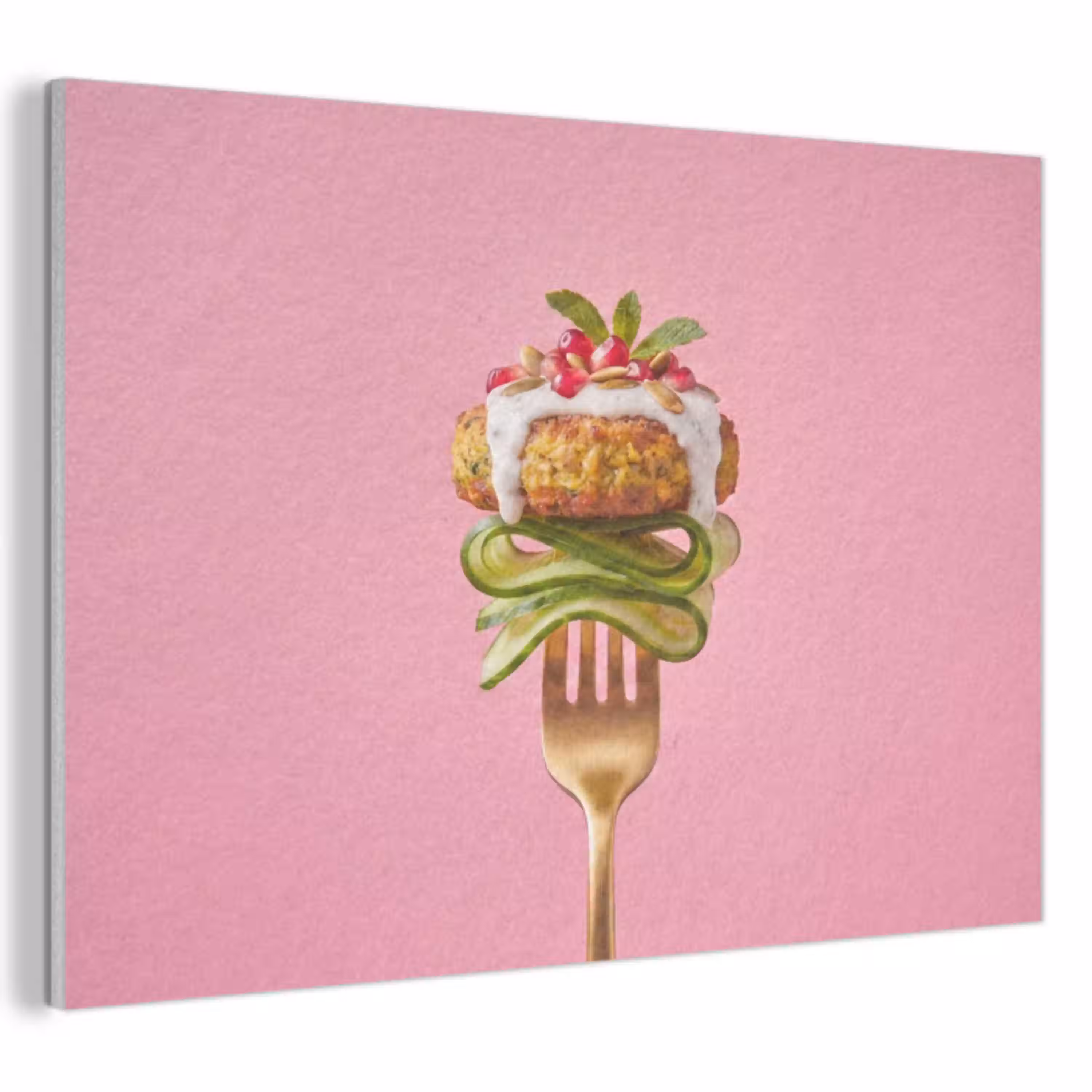 Eten - Vork - Roze PET vilt klein -3d