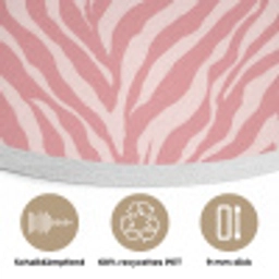 Zebra - Print - Roze Akoestische PET Vilt - Rond klein 838 -closeup_DE