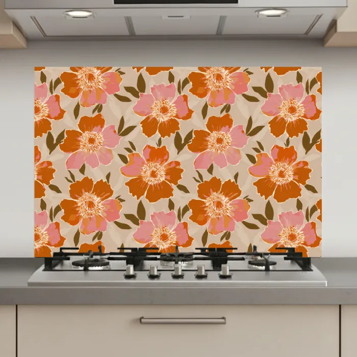 Bloemen - Motief - Retro keuken achterwand spatscherm klein 900 -3d_website