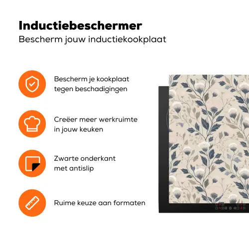 Klassiek - Botanisch - Kleurrijk Inductie beschermer vinyl 3mm klein 276 -zzzzzzz-td-ups