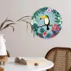 Toekan - Planten - Bloemen - Kinderen - Dieren - Kids Wandcirkel kunststof plaat 5mm dik klein -sfeer4