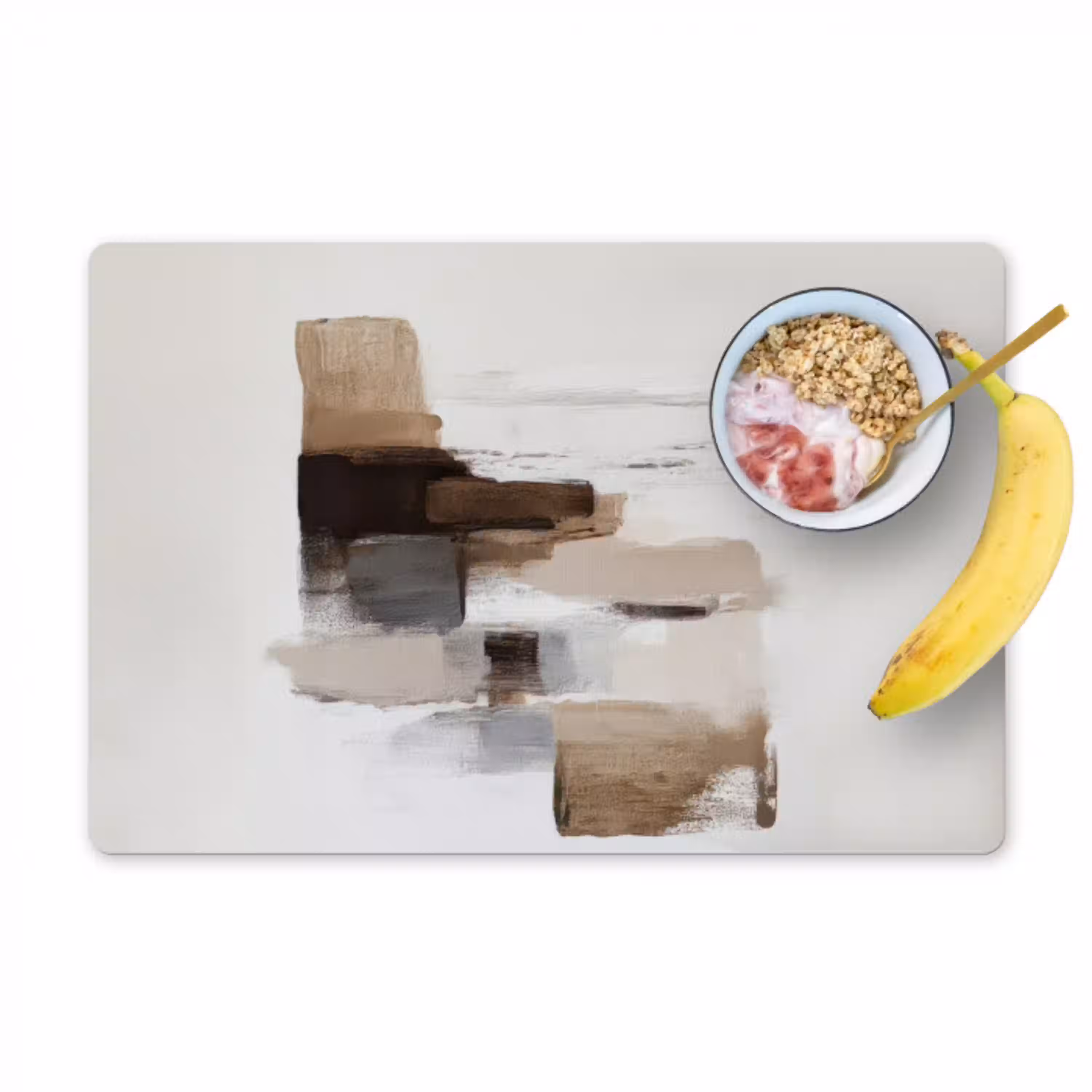 Penseelstreken - Balans - Beige - Bruin Placemat vinyl groot -zzzproduct_Kitchenyeah-website