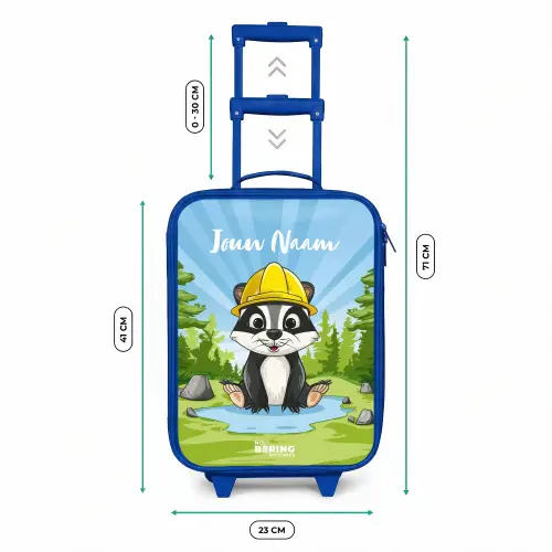 Wally werkbeer Kinderkoffer - Blauw klein -productfoto_formaten