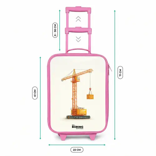 Torenkraan - Getekend - Oranje Kinderkoffer - Roze klein -productfoto_formaten