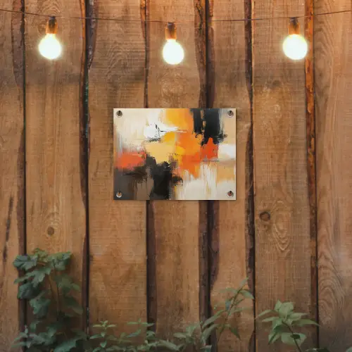 Abstract - Modern - Verflook - Herfst kleuren - Oranje tuinposter los doek klein -sfeer1