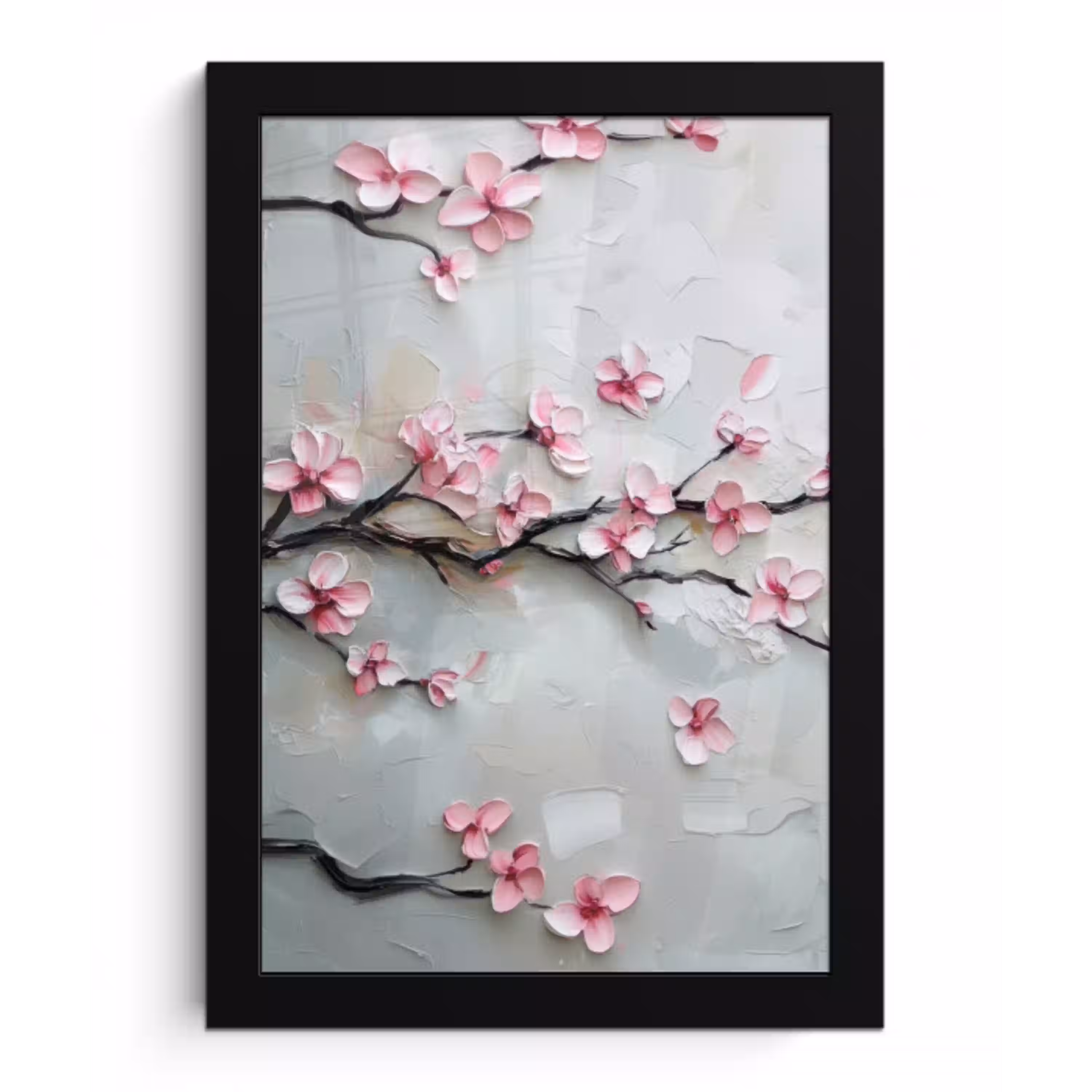 Bloesem - Kunstzinnig - Roze - Sakura fotolijst zwart zonder passe partout klein -3d
