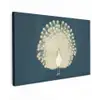 Vogel - Blauw - Vintage Tuinposter op houten frame 2 cm dik klein -3d