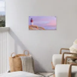 Vuurtoren - Duinen - Zonsondergang tuinposter los doek klein -sfeer8