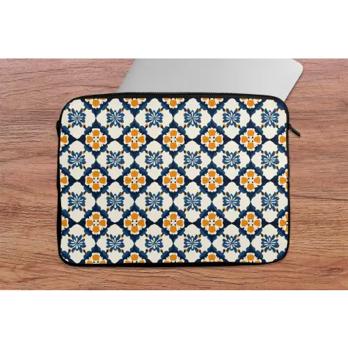 Klassiek - Geometrisch - Blauw laptophoes neopreen klein 279 -tafel